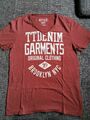 Tom Tailor Denim T-Shirt im used rost rot mit weißer Schrift Gr.M 