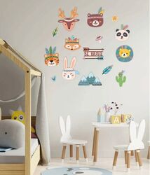 Kinder Neu Wanddeko Holz  mit Tierportraits Kinderzimmer Deko Tiere Bilder