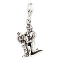 Sternzeichen Wassermann Charm / Anhänger Karabinerverschluß 925 Sterling Silber