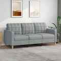 3-Sitzer-Sofa Hellgrau 180 cm Stoff