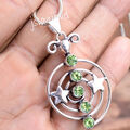 Facettierter Peridot Edelstein 925 Sterling Silber Anhänger Schmuck Beste Fre...