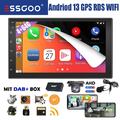 DAB+ Android 13 4+64G Carplay Autoradio 7" 2 DIN GPS NAVI RDS Bluetooth +Mik Kam