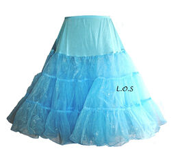 50er 60er Jahre Petticoat Tüllrock Dirndl Rock Unterrock Fasching Hellblau 65cm