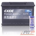 EXIDE AUTOBATTERIE 12V 77Ah STARTERBATTERIE 760A INKL LIQUI MOLY BATTERIEPOLFETT