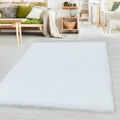 Shaggy Teppich Hochflor Wohnzimmerteppich Schlafzimmer Flor Super Soft Weiss