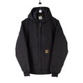 Carhartt Hooded Jacket Reworked Active Canvas Bomber Black Herren | Size Large