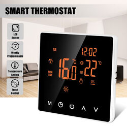 CONENTOOL Raumthermostat Weiß LCD Digital Thermostat Fußbodenheizung Wandheizung