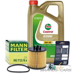 MANN-FILTER ÖLFILTER+5L CASTROL EDGE 5W-30 LL FÜR VW TOURAN # # # INKL. ÖLABLASS-SCHRAUBE MIT DICHTRING # # #