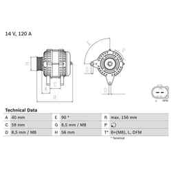 Bosch Lichtmaschine für Audi A4 Ford Galaxy Seat Ibiza Skoda Octavia VW