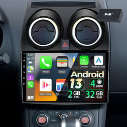 DAB 2+32G GPS BT Autoradio Android 13 Carplay Für Nissan Qashqai J10 JJ10E 07-15