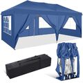 Faltpavillon 3x6m Wasserdicht Stabil Popup Anti-UV Gartenzelt mit 6 Seitenteile