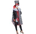 Pierrot Harlekin Poncho Harlekina für Damen Onesize Clown schwarz-weiß Fasching