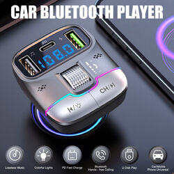 Auto Bluetooth5.3 FM Transmitter Wireless USBAdapter MP3 Player Schnellladegerät