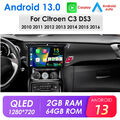 64GB Für Citroen C3 DS3 2010-2016 Android 13 Autoradio CarPlay GPS Nav BT RDS FM