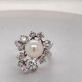 Ring 18 Karat 750 GOLD mit 1.81 KARAT Brillanten und Akoya Perle - Vintage