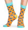 Happy Socks Socken Big Dot Sock, Punkte, Tupfen, gepunktet, getupft orange blau