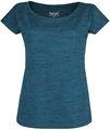 Black Premium by EMP Damen blaues T-Shirt in Melange-Optik