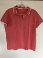 Lands End Poloshirt Koralle L Polo Shirt Kragen Mit Weißen Streifen 