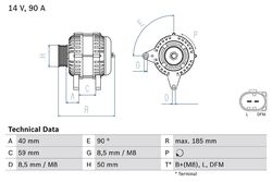 BOSCH 0 986 041 920 Lichtmaschine Generator 90A 14V für VW POLO (9N) POLO (6N2)