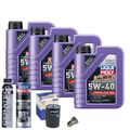 Motoröl 5W40 LIQUI MOLY 4L+MAHLE Ölfilter+Spülung+Cera Tec+Ölablassschraube