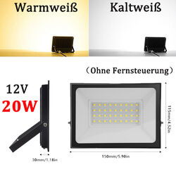 LED Fluter RGB/12V Außen Strahler 100W 50W 30W 20W 10W Mit Fernbedienung IP65 