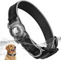 Hundehalsband schwarz für Airtag 3cm breit Größe L 35-50cm Reflektierend Nylon