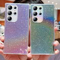 Handy Hülle Für Samsung S24 S23 S22 Ultra S21 FE A54 A14 Glitzer Klar Slim Cover