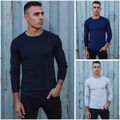 Herren Sweatshirt Langarmshirt Pullover Rundhals Unifarben Sport Basic DSTREET