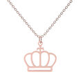 Damen Halskette mit Anhänger Krone Queen Edelstahl Kette Modekette Rosegold