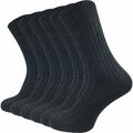 6 Paar schwarze dicke Herren Socken aus 100% Baumwolle ohne Gummi Herrensocken