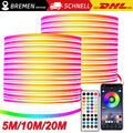 5-20m Neon LED Strip Streifen RGB Flex Schlauch diffus Lichtband Dimmbar APP