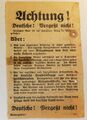 1944 Wehrmacht Flugblatt Alliierte Achtung Krieg 3.Reich Wh WW2 Leaflet 197