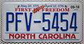 North Carolina USA Nummernschild Auto Kennzeichen US Car License Plate [PFV5454]