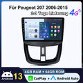 Android13 Carplay Für Peugeot 207 CC 4+64G Autoradio GPS 8kern BT SWC WIFI DAB+ 