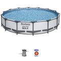 Bestway® Steel Pro MAX™ Frame Pool-Set mit Filterpumpe Ø 427 x 84 cm, lichtgr...