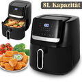 XXL Heißluftfritteuse 8L Fritteusen Friteuse Heißluft Air Fryer 1600W ohne Öl