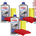 3x Sonax XTREME Polish+Wax 2 Hybrid NPT 500ml Politur & Wachs + Schwamm + Tuch