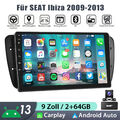 2+64G Android13 Autoradio CarPlay Navi GPS RDS WiFi DAB+ Für SEAT IBIZA 6J 09-13