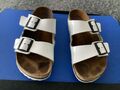 Birkenstock Damen Pantoletten 100% Leder weiß lakirt Gr.41