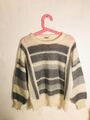 Pullover Basler Gr 44 Weiß Grau Kid Mohair Strick