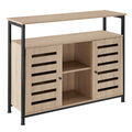 Sideboard Warrington 100x37x82cm Industrial Holz hell, Eiche Sonoma B-Ware