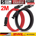 NEU 10AWG Solarkabel Verlängerungskabel rot schwarz 6mm² passt MC4 Stecker