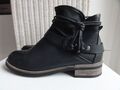 Rieker Damenstiefel 42 Schwarz Winterstiefel gefüttert Stiefeletten Biker Boots