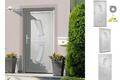Haustür Weiß 98x200 Cm PVC Eingangstür Haus Kunststoff Glas-Element Linkshändig