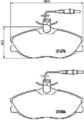 BREMBO Bremsbelagsatz, Scheibenbremse Vorderachse u.a. für CITROËN, PEUGEOT