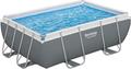 Bestway Power Steel Frame Pool Set mit Filterpumpe 282x196x84 cm, grau, eckig