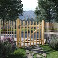 Gartentor Haselnuss Staketenzaun Holz Garten Zaun Tor Pforte Tür 60-150cm DE NEU