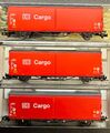 3er-Set Fleischmann 8375K Schiebewandwagen 2-achsig DB-Cargo