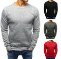 Sweatshirt Langarmshirt Pullover Rundhals Unifarben Basic Pulli Herren DSTREET