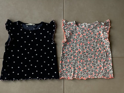 2er Pack T-shirts / Bluse mädchen 122 / 128